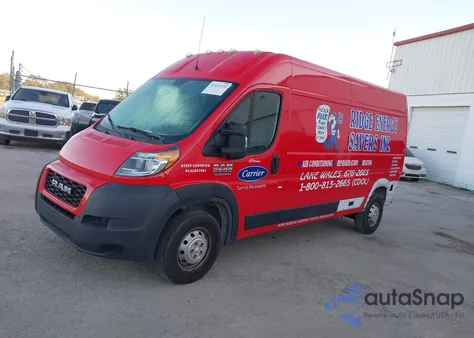 2020 Ram Promaster 2500 High Roof 159 Wb из США, поврежденный, VIN 3C6TRVDG0LE134985